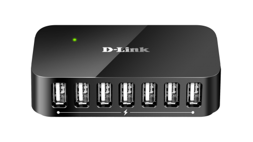 8DLDUBH7B | The D-Link® 7-Port USB 2.0 Hub (DUB-H7) provides seven additional USB 2.0 ports to your PC or Mac, allowing you to connect USB devices such as digital cameras, external hard drives, flash drives, and printers. With two USB fast charging ports, this hub supports battery charging function for your iPad, iPhone, tablet, or other power hungry mobile devices.
