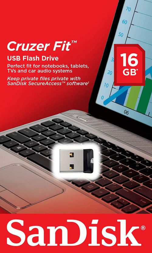 Sandisk 16GB Cruzer Fit USB2 Flash Drive