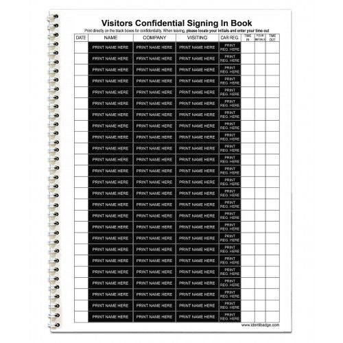 Identibadge GDPR Compliant Line Entry Visitor Book Refill