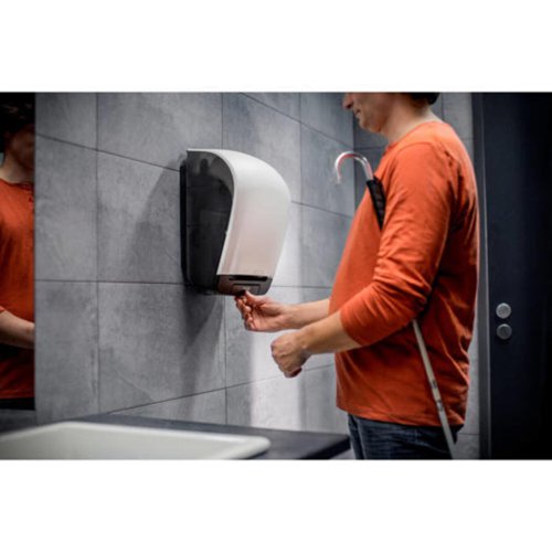 Offering ease of use for everyone, this Katrin Inclusive System Towel Dispenser offers controlled consumption for minimal wastage. It has an easy-to-use push bar with braille instructions for the visually impaired. The whole roll is always used and it is easy to refill and clean.