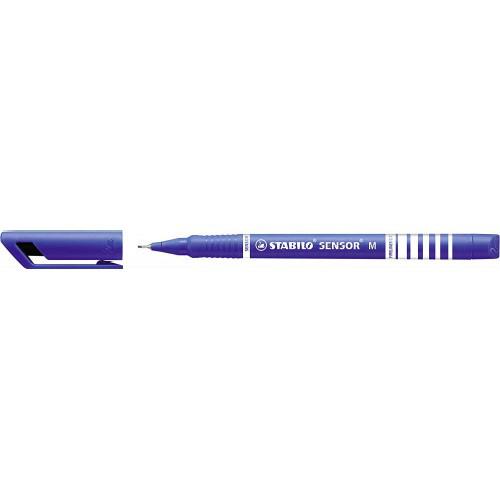 Stabilo Sensor 187 Fineliner Pen Medium Blue 0.7mm 187/41 [Box 10]