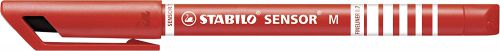 STABILO SENSOR medium Pen 0.8mm Line Red (Pack 10) - 187/40