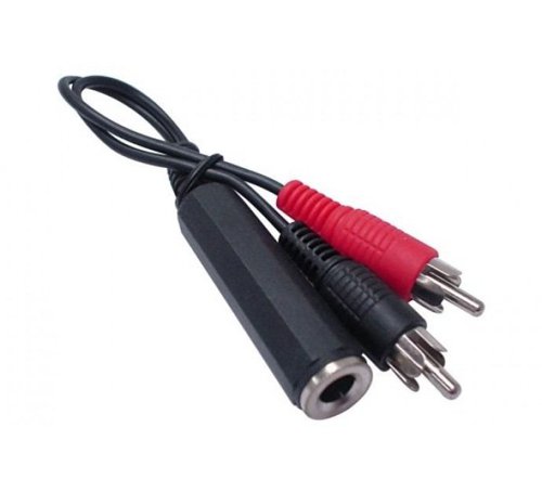 EXC 6.35mm jack F to 2RCA M Adapter 10cm