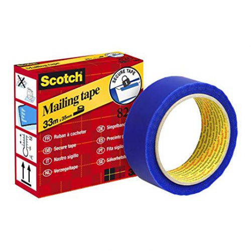 Scotch Secure Mailing Tape Blue 35mmx33m
