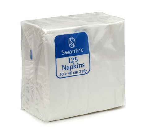 ValueX Napkins 2 Ply 400x400mm White (Pack 125) 0502004 Swantex