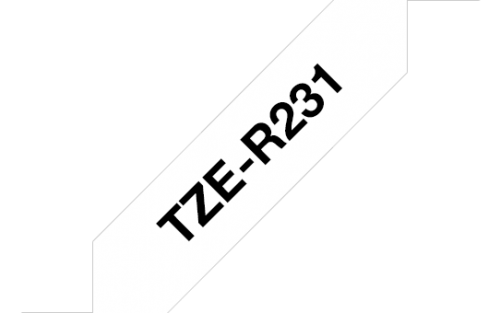 Brother P-Touch TZe Ribbon Tape Cassette 12mm x 4m Black on White Tape TZER231 | BA77040 | Brother
