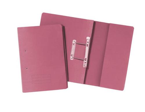 Exacompta Pocket Spring File Manilla Foolscap 285gsm Pink (Pack 25)