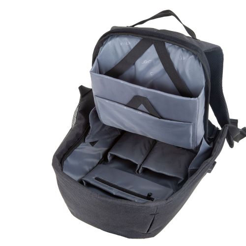 LightPak Safepak Backpack With 15in Laptop Case Polyester Black Ref 46154