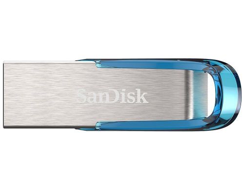 SanDisk 32GB Ultra Flair USB3.0 Tropical Blue Capless Flash Drive Up to 150Mbs Read Speed  8SDCZ73032GG46B