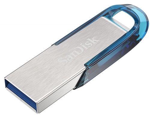 SanDisk Ultra Flair 64GB USB 3.0 Tropical Blue and Silver Capless Flash Drive 150 Mbs Read Speed 8SDCZ73064GG46B Buy online at Office 5Star or contact us Tel 01594 810081 for assistance