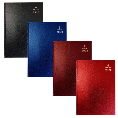 Collins A4 Desk Diary Week to View 2020 Red