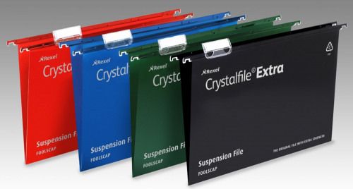 Rexel Crystalfile Extra FS Susp File 15mm Green PK25 BOGOF