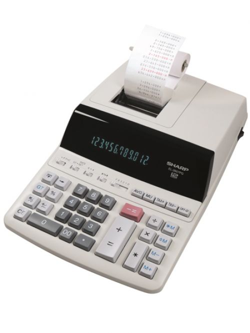 Sharp EL2607PGYUK Printing Calculator 12 Digit Digitron Disp