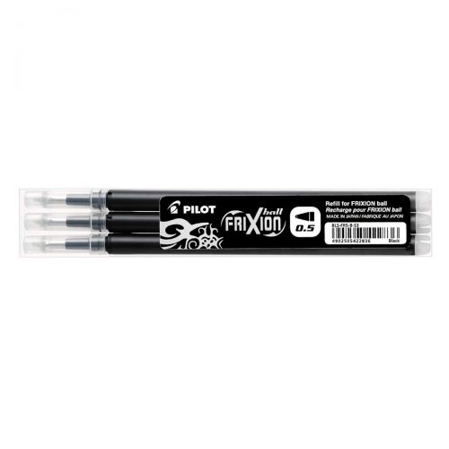 Pilot FriXion Ball/Clicker Pen Refill 0.5mm Tip Black (Pack 3) - 77300301