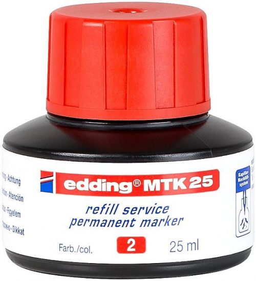 edding MTK 25 Bottled Refill Ink for Permanent Markers 25ml Red