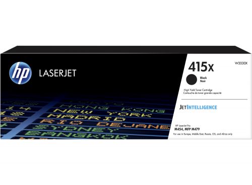 HP 415X Black High Yield Toner 7.5K pages for HP Color LaserJet M454 series and HP Color LaserJet Pro M479 series - W2030X
