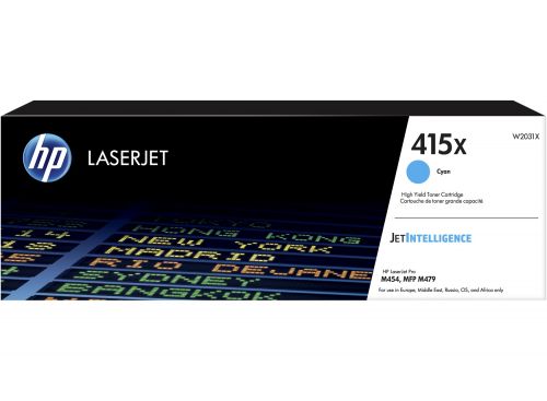 HP 415X Cyan High Yield Toner 6K pages for HP Color LaserJet M454 series and HP Color LaserJet Pro M479 series - W2031X