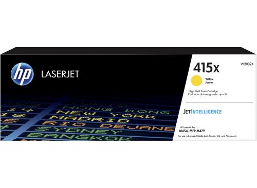 HP 415X Yellow High Yield Toner 6K pages for HP Color LaserJet M454 series and HP Color LaserJet Pro M479 series - W2032X
