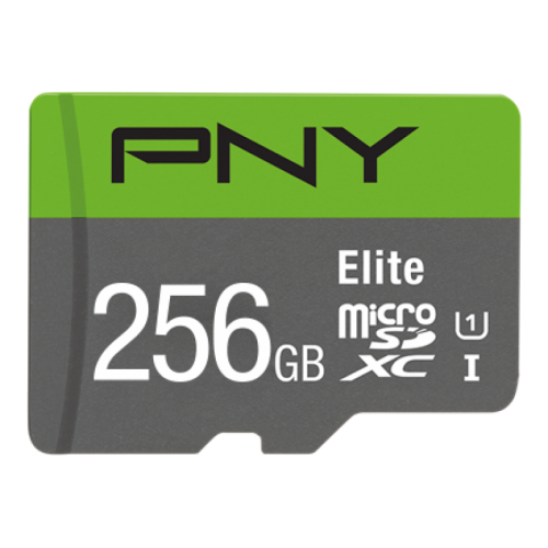 PNY 256GB Elite CL10 UHS1 MicroSDXC and Adapter