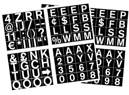 Bi-Office Magnetic Letters Numbers and Symbols 23mm White on Black CAR0702 Bi-Silque