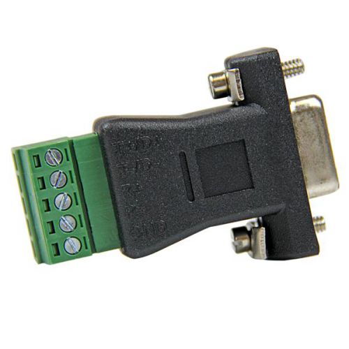 The DB92422 DB 9 to Terminal Block adapter converts an RS-422 or RS-485 DB 9 male serial connector to a terminal block connector.The 5-pin 3.5mm Terminal Block connector supports screw-type wiring to meet the standard for industrial wiring applications. Backed by Lifetime warranty.