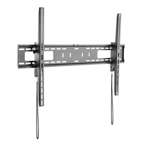 Save space and create an impressive display by wall-mounting a large TV in a boardroom or customer-facing area. This tilting flat-screen TV wall mount securely supports a TV up to 100in and features an attractive low-profile design.Create an Engaging Display for Digital Signage.Mount your large flat-screen TV in a location that's convenient for visitors, clients and employees. Create an engaging display to keep guests informed or entertained, ideal in lobbies, lecture halls, restaurants, health care centres and other meeting spaces.The television wall mount supports most 60in to 100in (812.8 to 1778 mm) LED or LCD flat panel TVs weighing up to 165 lb. (75 kg). It also supports curved TVs, with a compatible VESA mount up to 900x600.Tilting Design for Optimal Viewing.Find the ideal viewing angle. The tilting TV wall mount lets you tilt your display up (maximum 5 degrees) or down (maximum 10 degrees) with ease.Low-Profile Design.Save space with this slim TV wall mount. With its low-profile design, your TV sits just 3.3in (85 mm) from the wall.Robust Steel Construction and Easy Installation.The heavy-duty TV mounting bracket securely supports your large flat-screen TV and is easy to install. The spring locks allow quick attachment and release. The open architecture provides ventilation and easy access to wires.FPWTLTB1 is backed by a StarTech.com 5-year warranty and free lifetime technical support.
