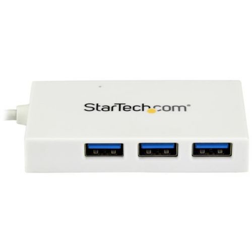 This TAA compliant 4-port USB 3.0 hub lets you connect a wider range of peripherals to your MacBook Pro, MacBook and other USB-C™ laptops. The hub expands your laptop or desktop connectivity by enabling you to connect both USB-A and USB-C devices through a single USB Type-C™ or Thunderbolt™ 3 port.Extend the life of your current USB 3.0 devices and take advantage of newer devices that feature USB-C.This USB-C hub lets you expand your USB connection options using the USB-C port on your computer. It offers three USB-A ports and one USB-C port, so you can connect traditional USB devices as well as newer USB-C devices to your USB-C laptop.