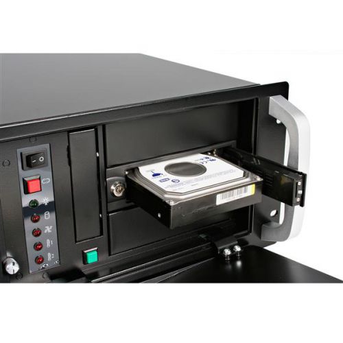8STHSB100SATBK | This 3.5in SATA hard drive hot-swap bay allows you to install a 3.5in SATA drive in an available/unused 5.25in drive bay. To remove the drive, it's as simple as opening the front panel door; to re-insert a drive, simply insert the drive (connector first) until the door closes.The hot swap bay offers a trayless design that makes it the ideal solution for quick and easy drive removals and insertions as part of a system building process, or integration into rackmount systems or industrial environments.To maximize performance and utilize the full speed potential of your SATA III hard drives, this HDD Backplane supports SATA III for transfer speeds up to 6 Gbps when paired with a compatible controller.Also a perfect addition for operating system image deployment and any task that requires being able to quickly access large volumes of data on the fly, the hot swap bay provides everything you need to expedite important projects while maintaining a reliable storage solution.With support for SATA HDD speeds up to 6.0 Gbps, the mobile rack/backplane is fully compatible with RAID installations to ensure maximum performance and versatility for enhanced storage applications.Designed to provide a durable and reliable operating experience, the mobile rack features a 50,000+ insertion rating and is backed by StarTech.com's 2-year warranty.