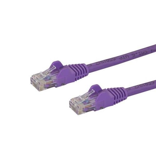 StarTech.com 15m Purple Snagless Cat6 UTP PatchCable Network Cables 8STN6PATC15MPL