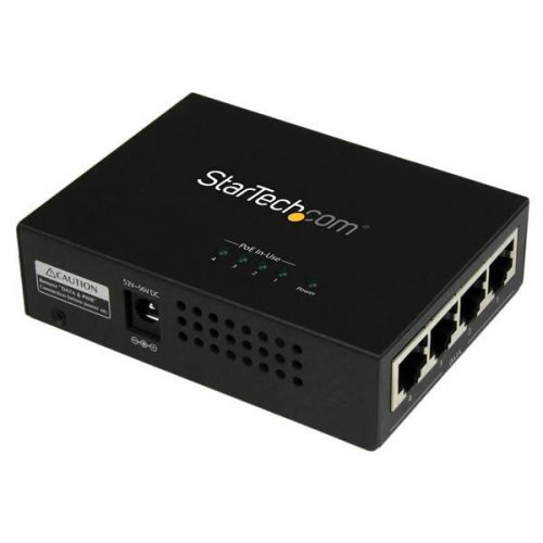StarTech.com 4 Port Gigabit Midspan PoE and injector Network Cables 8STPOEINJ4G