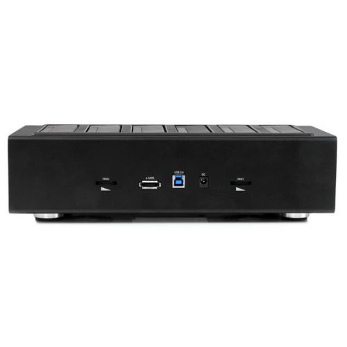8ST10040357 | The SATDOCK5U3ER Hard Drive Duplicator & Docking Station lets you clone a 2.5in or 3.5in SATA hard drive (HDD) or solid-state drive (SSD) to five other SATA drives simultaneously, as a standalone device. The duplicator also lets you erase up to 5 drives, without a host connection.You can also use the duplicator as a 5-bay HDD / SSD docking station, by connecting it to a host computer system through either USB 3.0 or eSATA. With support for high-capacity drives (tested with up to 6TB), this is a simple and cost-effective way to boost your data storage/backup capabilities.Optimized ProductivityBy copying data from one drive to five drives simultaneously, the hard drive cloner helps boost your productivity by avoiding the hassle of repeatedly swapping drives in and out during high volume duplication projects.Plus, the dock supports erasing up to five drives simultaneously with multiple operating modes, including Quick Erase as well as Multipass Overwriting (DoD) -- the ideal solution for permanently erasing confidential information and helping to protect your business and your clients from identity theft.Hassle-free PerformanceWith a built-in LCD display, the SATDOCK5U3ER makes it easy to monitor duplication progress and review copy/erase results and drive diagnostics during standalone operation.The housing has also been specifically designed with ease-of-use in mind. The drive slots feature a dual-profile design to support hassle-free swapping between 2.5in and 3.5in hard drives and solid-state drives without having to use additional brackets or adapters.Maximum VersatilityWith the option to connect the docking station through either eSATA or USB 3.0, the SATDOCK5U3ER provides a versatile solution for expanding the storage capability of almost any laptop or desktop computer. For fast performance, you can connect the docking station to your computer through eSATA for efficient data transfer speeds up to 3 Gbps. For broader system compatibility, you can connect the dock through USB 3.0, which is also backward compatible with USB 2.0/1.1 host connections.The SATDOCK5U3ER also provides two charge-only, fast-charge USB ports, that you can use to keep your iPhone®, iPad®, and Android™ tablets or smartphones charged.You can also duplicate, erase or access other drive types in duplication and quick-erase applications using a drive adapter. The following StarTech.com adapters have been tested to ensure compatibility with this drive duplicator:2.5/3.5in IDE drives - SAT2IDEADPmSATA drives - SAT2MSAT25M.2 (NGFF) drives - SAT32M225Built for dependable, long-term performance the SATDOCK5U3ER is durably constructed and backed by a StarTech.com 2-year warranty and free lifetime technical support.