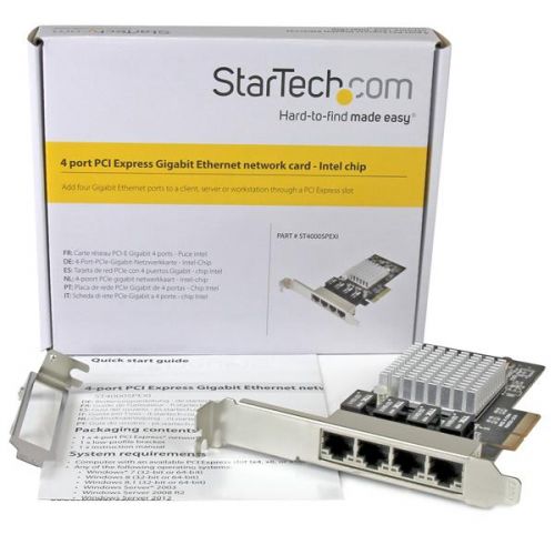 StarTech.com 4 Port Gbit Ethernet Network Card PCIe PCI Cards 8STST4000SPEXI