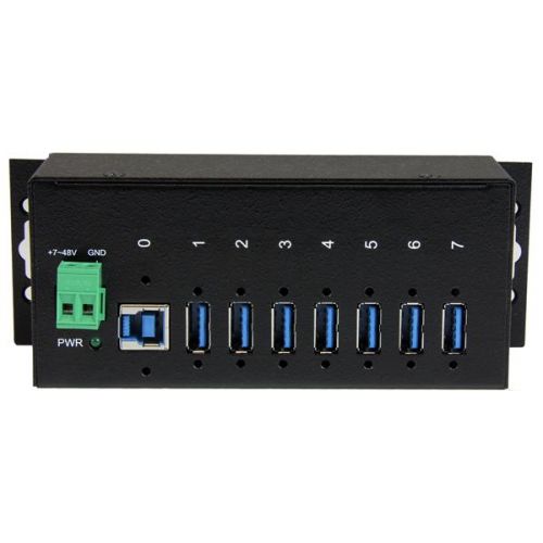This TAA compliant 7-port industrial USB 3.0 hub gives you the scalability you need in harsh industrial environments, product and repair labs, conference rooms or office workstations. With its rugged industrial grade metal housing, it is designed to meet the advanced requirements of connecting a high number of devices in factories and office environments.Perfect for Harsh Environments.This industrial USB hub delivers reliable performance with a metal, heavy-duty housing. It supports wide-range 7-48V DC terminal block input, giving you the flexibility to power the hub as required, based on your own power input capabilities.Perfect for factory environments, the rugged hub also supports a wide operating temperature range (0°C to 70°C) and offers surge and ESD protection to each USB port, which can help prevent damage to your connected devices.Connect & Charge More USB Devices.Designed for a high volume of connections, this robust USB 3.0 hub offers 7 connection ports, for connecting more USB devices and peripherals.The hub also supports USB battery charging specification 1.2, delivering up to 2.4A on any port to a maximum of 35W total, so you can charge your mobile devices faster than traditional USB ports allow.Locate the Hub Where You Need It Most.With versatile installation options, you can install the hub where it’s best suited for your environment. With built-in mounting brackets and included DIN mount rails, you can securely mount the USB 3.0 hub to most surfaces such as a wall, under a desk or rack.Works with Older USB Devices.The rugged USB hub supports the full 5Gbps bandwidth of USB 3.0 and is backward compatible with previous USB devices. You can connect your legacy peripherals alongside your newer USB 3.0 devices without any disruptions.The ST7300USBME is backed by a StarTech.com 2-year warranty and free lifetime technical support.