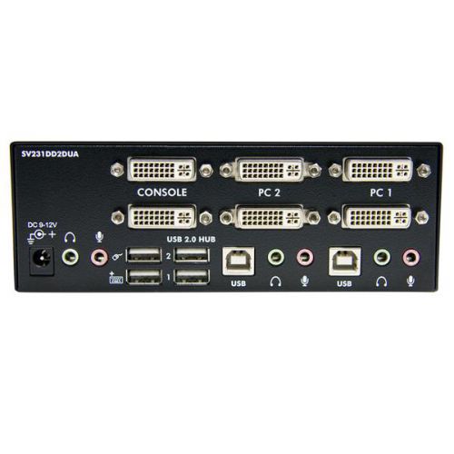 StarTech.com 2 Port Dual DVI USB KVM Switch with Audio and USB 2.0 Hub