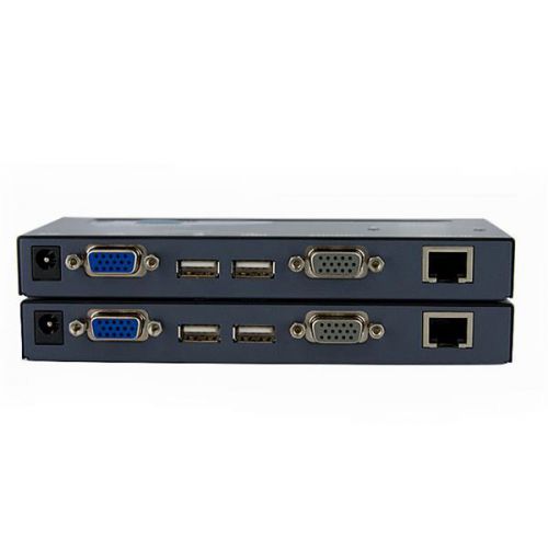 8ST10010466 | The SV565UTPUGB USB VGA KVM Console Extender over CAT5 UTP (500 ft) lets you control a server, computer or multiple computers (connected through KVM Switch) over a standard Cat5 or Cat6 UTP network cable connection, at distances of up to 500 ft (150 m) away. PC connection cables are included with this product for a ready out of the box solution.You can use your existing keyboard, mouse, and monitor to access both the server room and your office computer, saving space and avoiding the need for a dedicated remote console by allowing you to switch between workstation view and KVM view at the remote location.This product is TAA compliant and backed by a Startech.com 2-year warranty with free lifetime technical support.