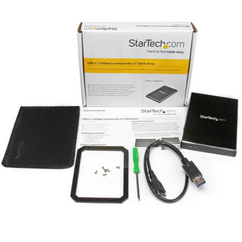 StarTech.com USB3.1 Enclosure for 2.5in SATA Drives Hard Disks 8STS251BMU313