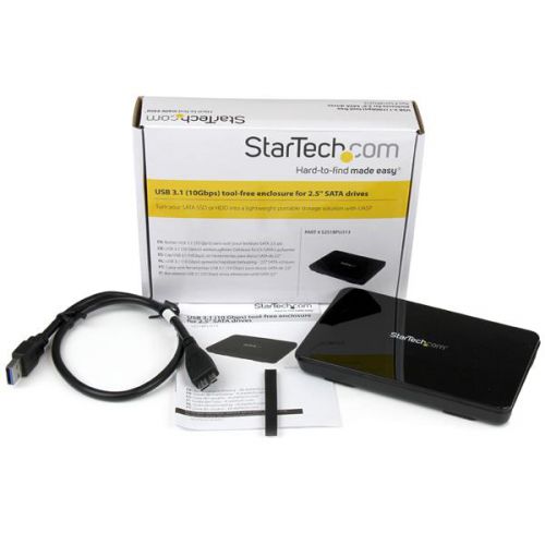 StarTech.com USB3.1 ToolFree Enclosure for 2.5in SATA Hard Disks 8STS251BPU313