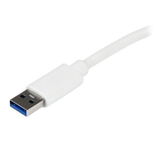8ST10024432 | The USB31000SPTW USB 3.0 to Gigabit Ethernet Adapter lets you add a Gigabit network port to your MacBook® or Ultrabook™ computer through a USB 3.0 port, and features an integrated USB 3.0 pass-through port that keeps your USB port available for use with other peripherals. The RJ45 port supports 10/100/1000 Mbps Ethernet and is fully compatible with IEEE 802.3i/u/ab standards.An ideal replacement LAN adapter or laptop accessory, this compact USB 3.0 NIC leverages the 5 Gbps speed of USB 3.0 to provide full gigabit bandwidth and also offers backward compatibility with USB 2.0 systems (speed limited by USB bus).The adapter supports features such as IPv4/IPv6 packet Checksum Offload Engine (COE) and TCP large send offload to reduce the load on your CPU. Jumbo Frames, full-duplex operation with 802.3x flow control and VLAN tagging are also supported, making this an efficient and full-featured USB network adapter.Backed by a StarTech.com 2-year warranty and free lifetime technical support.