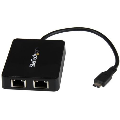 StarTech.com Dual USBC to GbE Adapter with USBA Port