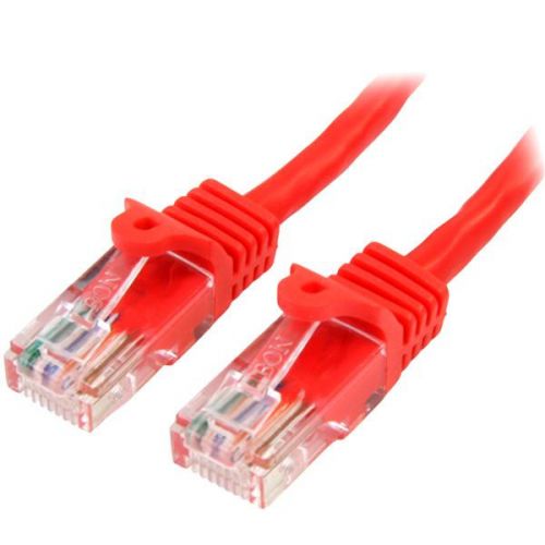 StarTech.com 3m Red Snagless Cat5e Patch Cable 8ST45PAT3MRD Buy online at Office 5Star or contact us Tel 01594 810081 for assistance