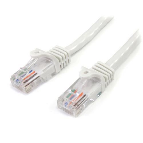 StarTech.com 5m White Snagless Cat5e Patch Cable Network Cables 8ST45PAT5MWH