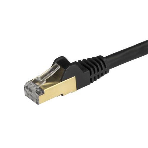 StarTech.com 0.5m Black Cat6a Ethernet STP Cable Network Cables 8ST6ASPAT50CMBK