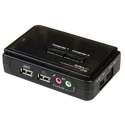 StarTech.com 2 Port Black USB KVM Switch
