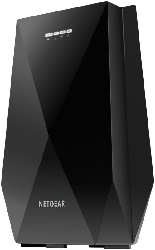 8NEEX7700100 | Smart Roaming. One Wi-Fi Name. Quick Wi-Fi Setup.Nighthawk® X6 AC2200 Tri-band Wi-Fi Mesh Extender with patented FastLane3 Technology boosts your Wi-Fi to super-fast speeds up to 2.2Gbps. This Nighthawk Mesh Extender creates powerful whole home Wi-Fi using your existing Wi-Fi. EX7700 is one of the most advanced tri-band Wi-Fi mesh extenders that includes two dedicated 866Mbps 5GHz bands for extending Internet speeds to your devices. Dedicated Wi-Fi Link avoids cutting the extended Wi-Fi bandwidth in half. Smart Roaming intelligently connects your mobile devices to the optimal Wi-Fi for superior streaming as you move around your house. Use the same Wi-Fi name and password to provide seamless connectivity as you roam throughout the house. Secure Boot ensures that only NETGEAR signed firmware can run on the device. It detects tampering with boot loader and kernel by validating their digital signatures. Nighthawk® App allows for quick setup and easy extender management.