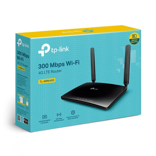 TP-Link 300 Mbps Wireless N 4G LTE Router Black TL-MR6400 Network Routers TP09277