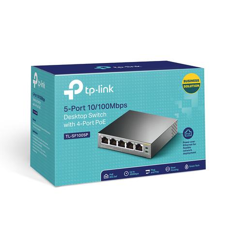 TP-Link 5 Port Desktop Switch with 4 x PoE Ethernet Switches 8TPTLSF1005P