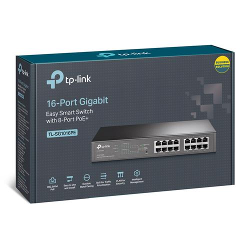TP-Link 16 Port GB Desktop Switch with 8x PoE Ethernet Switches 8TPTLSG1016PE