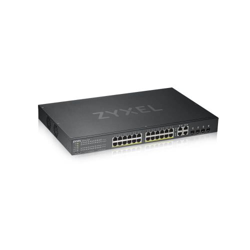 Zyxel 28 Port PoE Switch 24xGB Copper 4xGB Dual