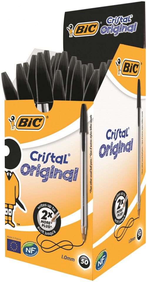 Bic Cristal Ball Pen Medium 1.0mm Black PK50 Promo offer