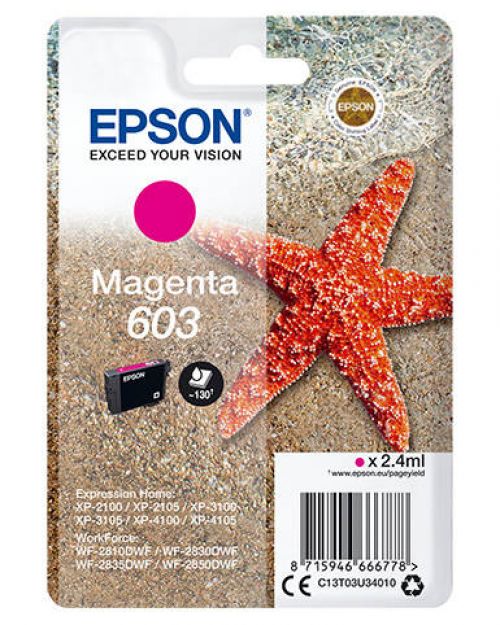 OEM Epson 603 Magenta Original Ink Cartridge C13T03U34010